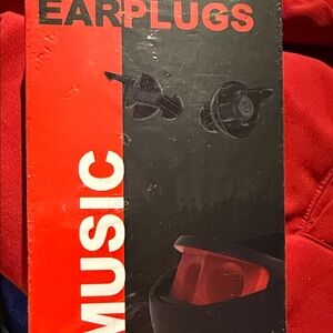 Black and Red Earbud Headphones